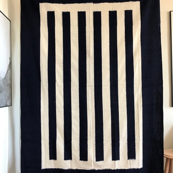 Stitchwalla Indigo Dyed Throw Blanket Tapestry New - Picture 1 of 4